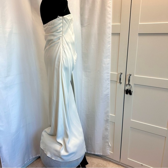 ZARA COLLECTION KNOTTED STRAPLESS MAXI DRESS LIMITED EDITION Black cream Sz M - Picture 8 of 15